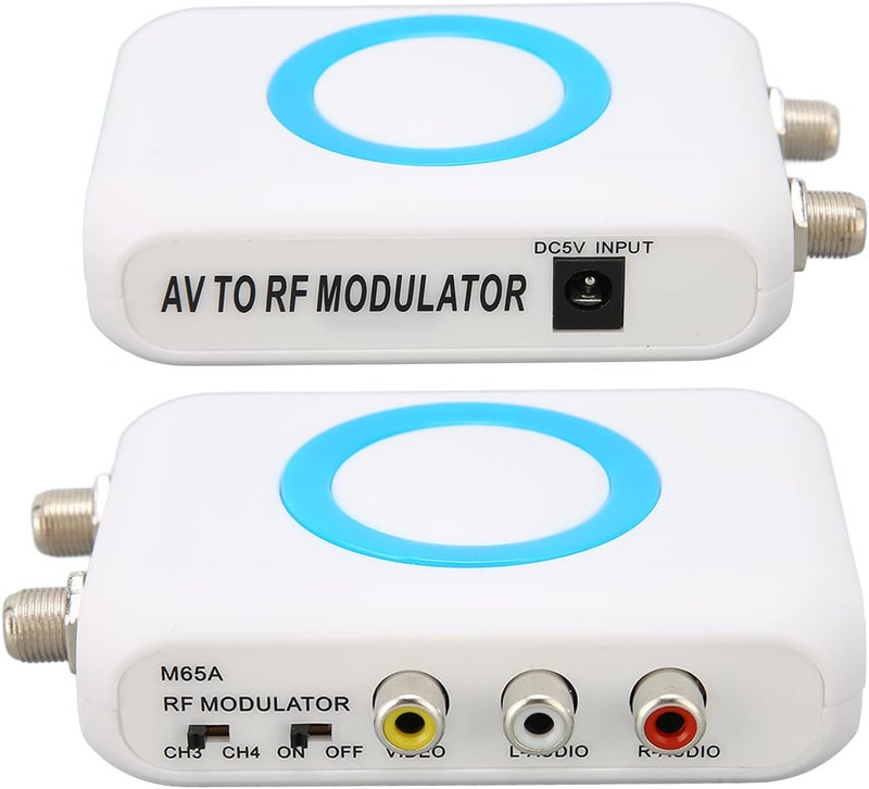 Ashata Digital RF Modulator,M65A‑NTSC RF Modulator to RF Modulator RF Coaxial Converter Support AV Output,Professional HD VHF Demodulator Converter for CATV System - Image 1